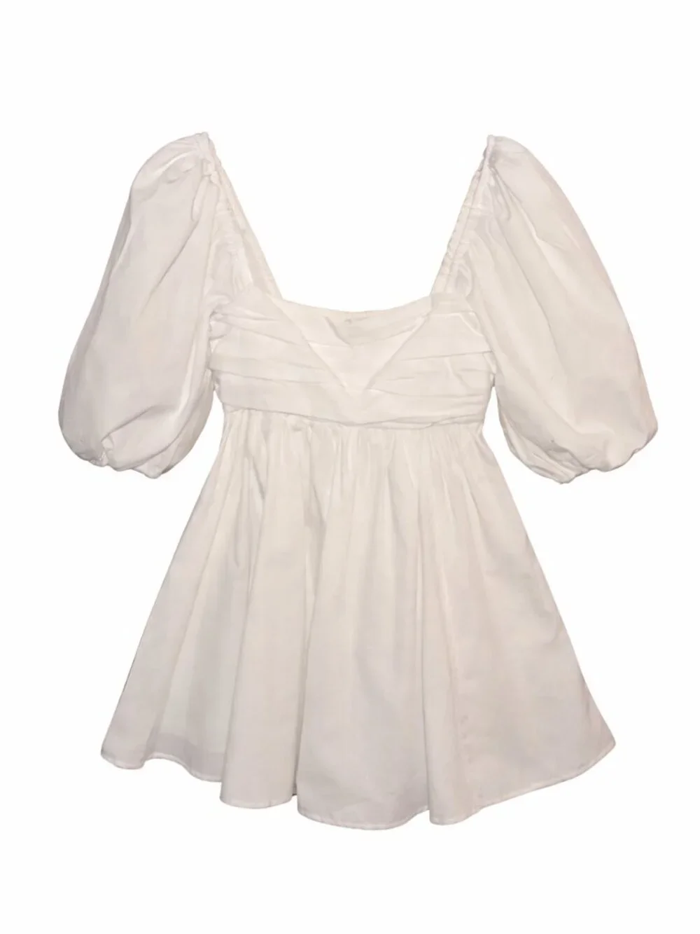 Abercrombie & Fitch Romantic Cottagecore Puff Sleeve Mini Dress /White Small - Picture 2 of 6